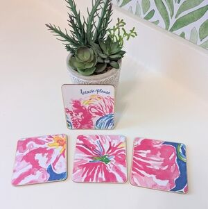 Set Of 4 Lilly Pulitzer Handmade Coasters
